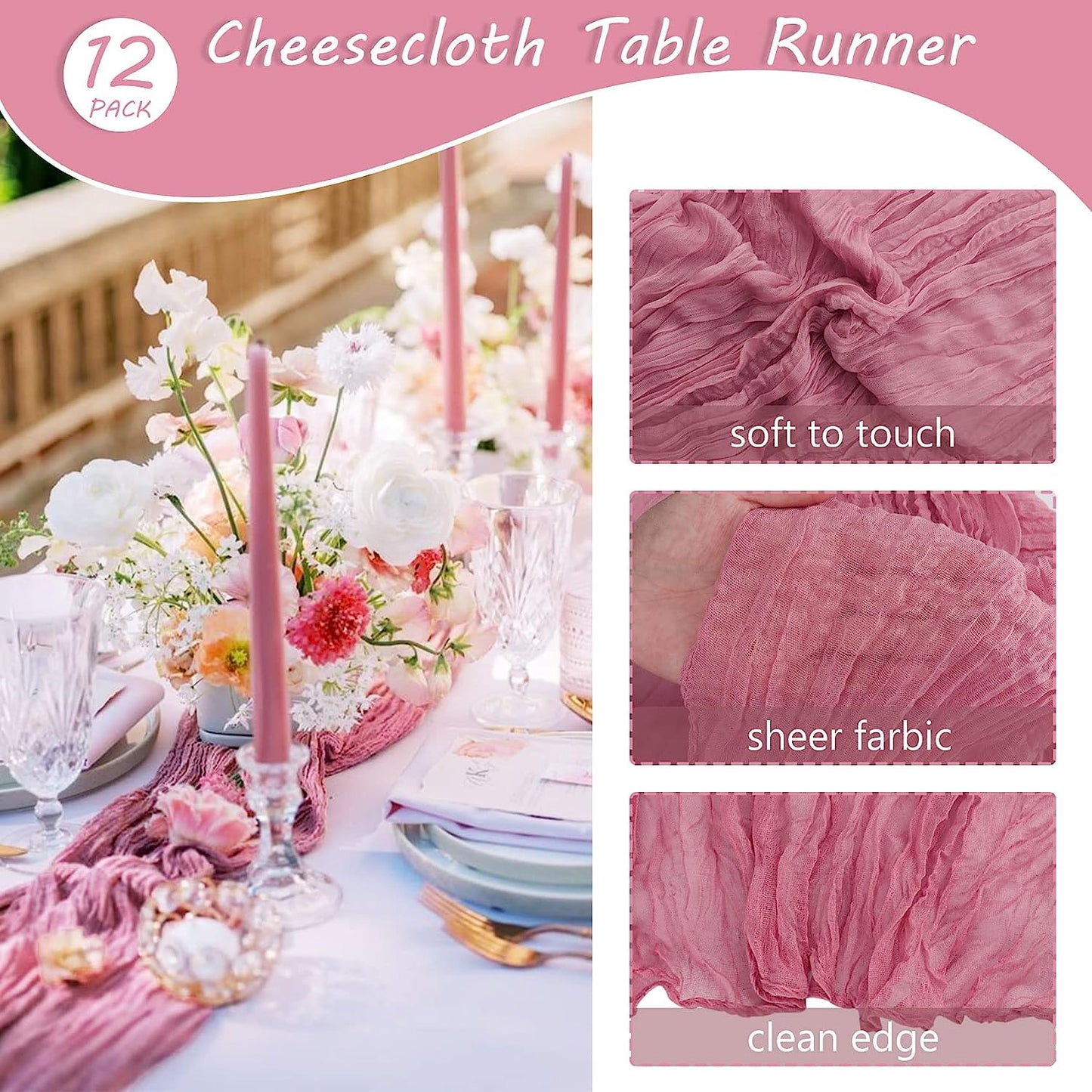 Cheesecloth Table Runners - 10ft